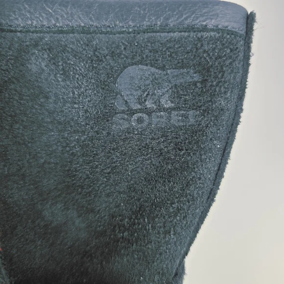 Sorel Black Leather Boots Womens 7 Plaid Lining Buckles - Picture 8 of 15